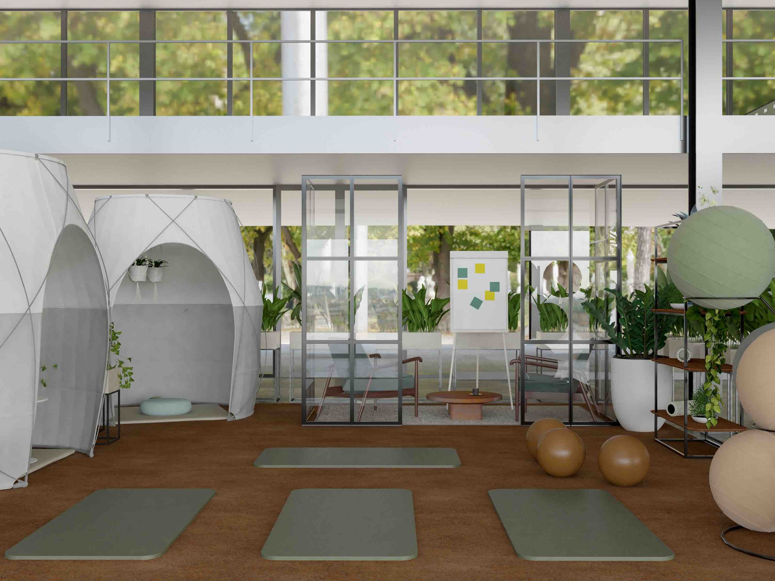 Peaceful yoga practice