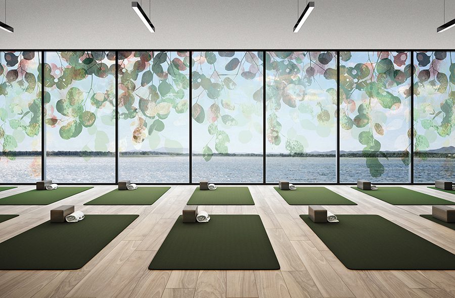 Beautiful yoga studio interior
